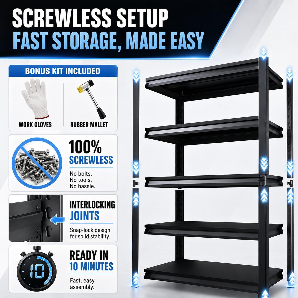 Heavy Duty Over Washer and Dryer Storage Shelf, 4 Tier Adjustable Metal Laundry Room Organizer, Freestanding Utility Shelving Rack, Rust Resistant Steel Storage Shelf, Black, 19.7"Wx 13.8"Dx 44.1"H
