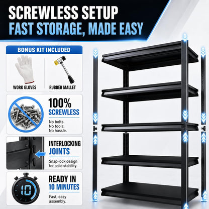 Heavy Duty Over Washer and Dryer Storage Shelf, 4 Tier Adjustable Metal Laundry Room Organizer, Freestanding Utility Shelving Rack, Rust Resistant Steel Storage Shelf, Black, 19.7"Wx 13.8"Dx 44.1"H