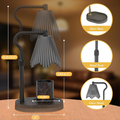 Candle Warmer Lamp with Timer & Dimmable 4-Level Brightness - Adjustable Height,for New Home Bedroom, Gifts for Women(Blue)