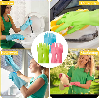 Rubber Reusable Gloves Long Household Dishwashing Gloves Kitchen Cleaning for Dishes Clean Gardening