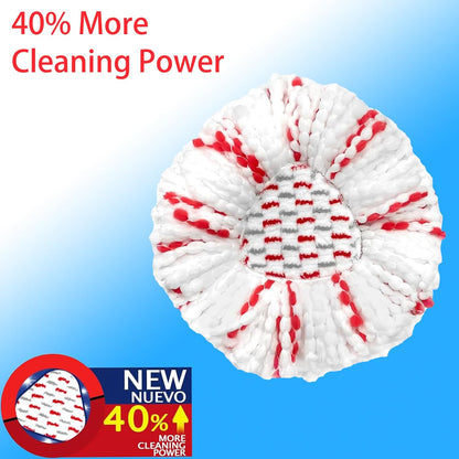 2 Pack Mop Heads Replacements - 40% More Cleaning Power, Spin Mop Heads Replacements for O Cedar Easy Wring 1-Tank System, Deep Cleaning, Microfiber and Machine Washable