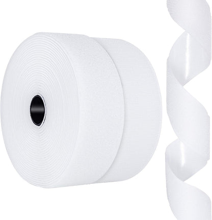 26Feet Hook and Loop Tape Sticky Back Fastener Roll, Nylon Self Adhesive Heavy Duty Strips Fastener for Home Office School Car and Crafting Organization (1, Black-3m, 26ft x 1in)