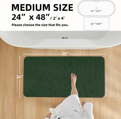 TYUU Bath Mat, Bathroom Rugs Non Slip Washable Thin Absorbent Quick Dry Bath Mat Fits Under Door Bathroom Floor Mat Perfect for Bath, Shower, or Sink 16"x24" Dark Grey