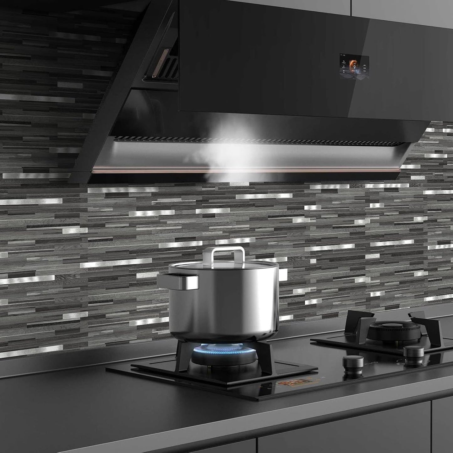 Midcard 10 Sheets Peel and Stick Backsplash PVC Wall Tile,for Kitchen Backsplash