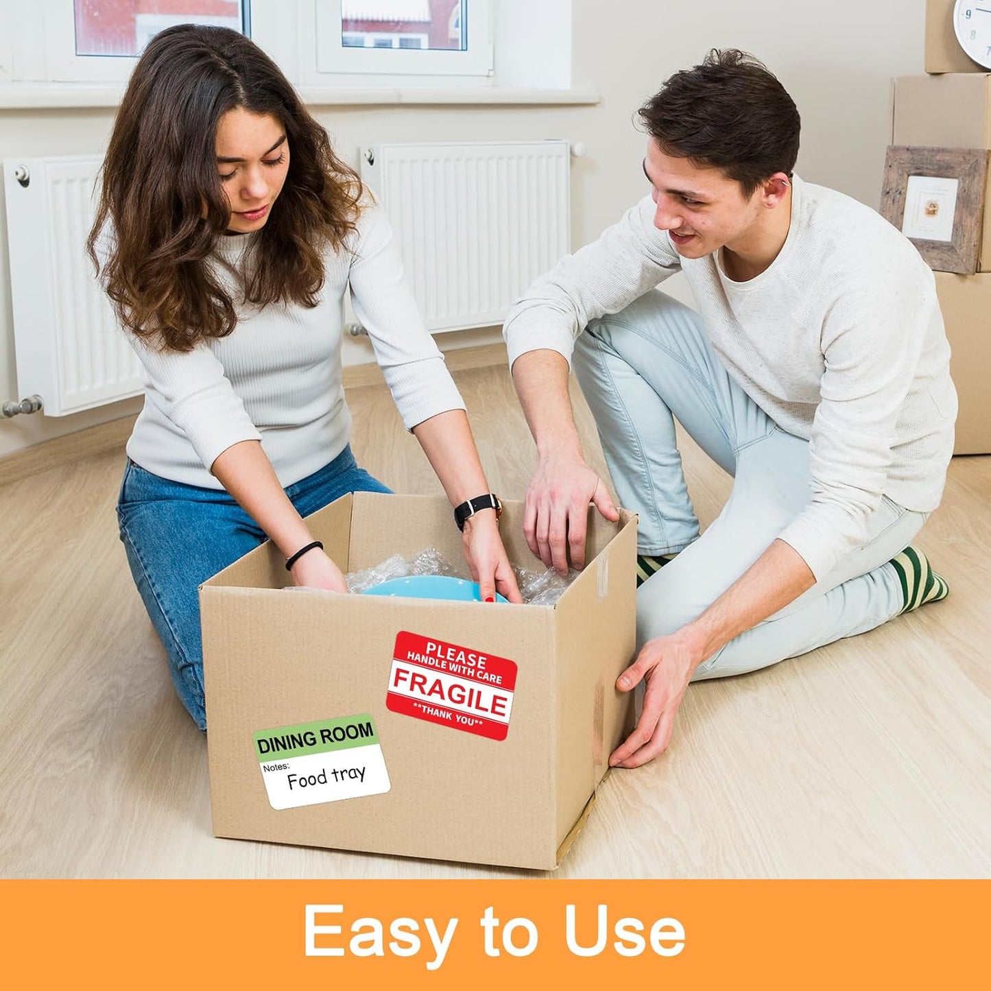 960 Count Moving Labels 14 Different Living Spaces with Fragile Stickers and Blank White Label Home Moving Color Coding Labels Moving Sticker for Storaging Packing Moving (16Rolls, 60/Roll)