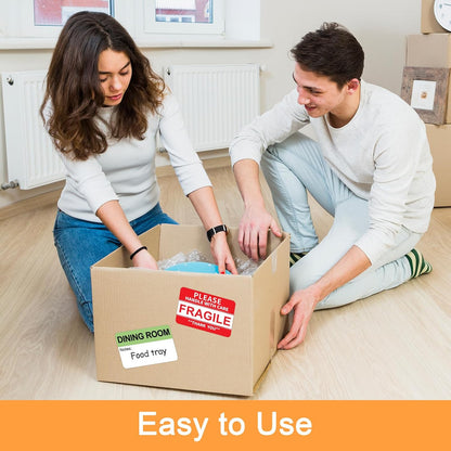 960 Count Moving Labels 14 Different Living Spaces with Fragile Stickers and Blank White Label Home Moving Color Coding Labels Moving Sticker for Storaging Packing Moving (16Rolls, 60/Roll)