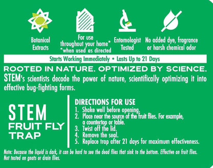 Stem Kills Fruit Fly Trap: Fruit Fly Catcher With Botanical Extracts; 5.4 fl oz (Pack Of 1)