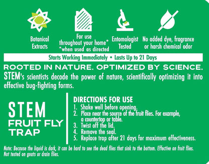 Stem Kills Fruit Fly Trap: Fruit Fly Catcher With Botanical Extracts; 5.4 fl oz (Pack Of 1)