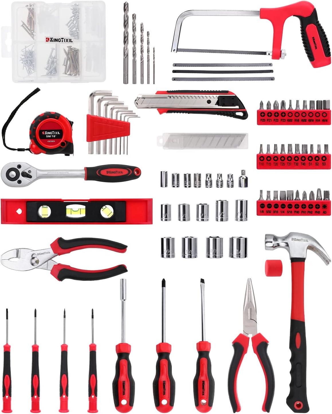 KingTool 325 Piece Home Repair Tool Kit, General Home/Auto Repair Tool Set, Toolbox Storage Case with Drawer, General Household Tool Kit - Perfect for Homeowner, Diyer, Handyman
