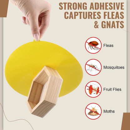 60 Pack Flea Trap Refills 7.1" Sticky Pads Fit Most Flea Traps | Flea Trap Sticky Pads Refills, Fit Most 7.1" Traps, for Inside Home Strong Adhesive, 7.1" Round Disc, Odorless Glue
