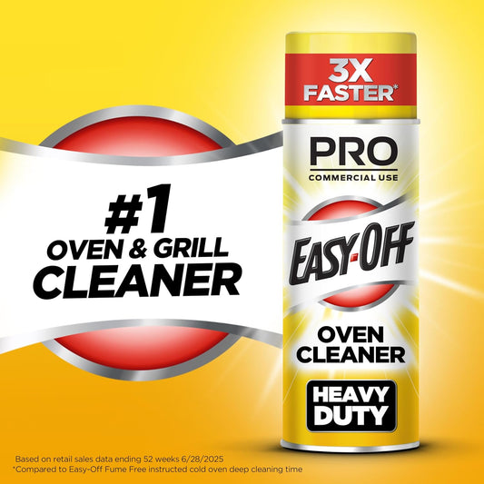 Easy-Off Professional Oven & Grill Cleaner, Removes Tough Burnt on Food and Grease, Lemon Scent, 24 Oz Can