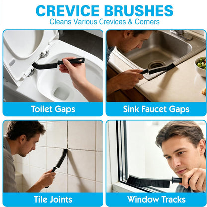 Crevice Cleaning Brush Set, Hard Bristle Small Scrub Brushes, Deep Cleaning Supplies for Kitchen, Bathroom, Grout, Bottle, Corners & Tight Spaces, 8Pcs