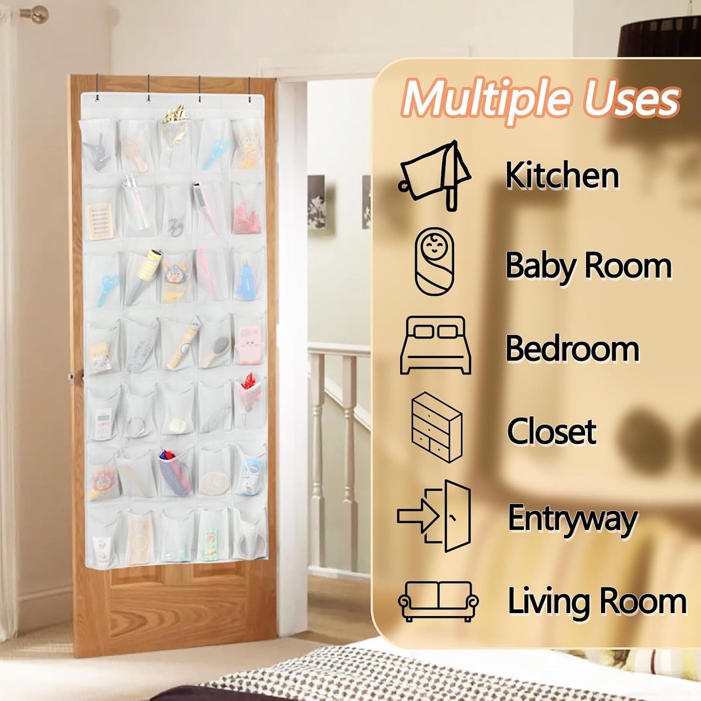 GOMAJI 35 Pockets Over the Door Shoe Organizer