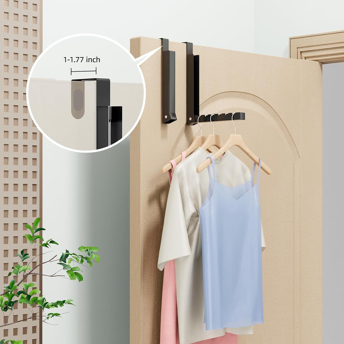 2 Pack Over The Door Hanger Folding Clothes Drying Rack, Folding Hanging Coat Rack for Indoor Laundry Room Compact Small Space Foldable Portable Clothing Hanger Hook Collapsible (Wihte-2(Upgraded))