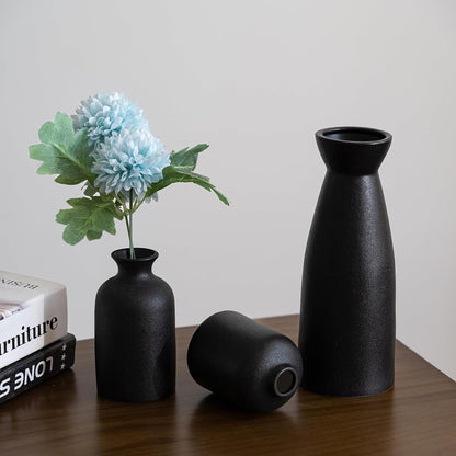 Ceramic Vase Set, 3 Small Flower vases for Decor, Home Decorative Vase, Modern Boho Farmhouse Home Decor Vases, Living Room,Table Shelf, Centerpieces Decoration(#2)