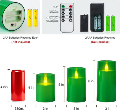 Raycare Flameless Electronic Pillar Candles with Remote Control and Timer- Battery Operated Realistic Flickering LED Fake Candle for Home, Wedding, Valentine's Day, Decor,White,Set of 2(3"x6"6")