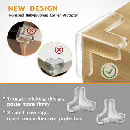 Edge Protector Baby Proofing Corner Protectors Silicone Desk Edge Cushion Child Safety Edge Covers Bumper for Table, Cabinets, Crib, 13ft x 1.2 Inch Edge Protector Strip with 4 Pack Corner Guards