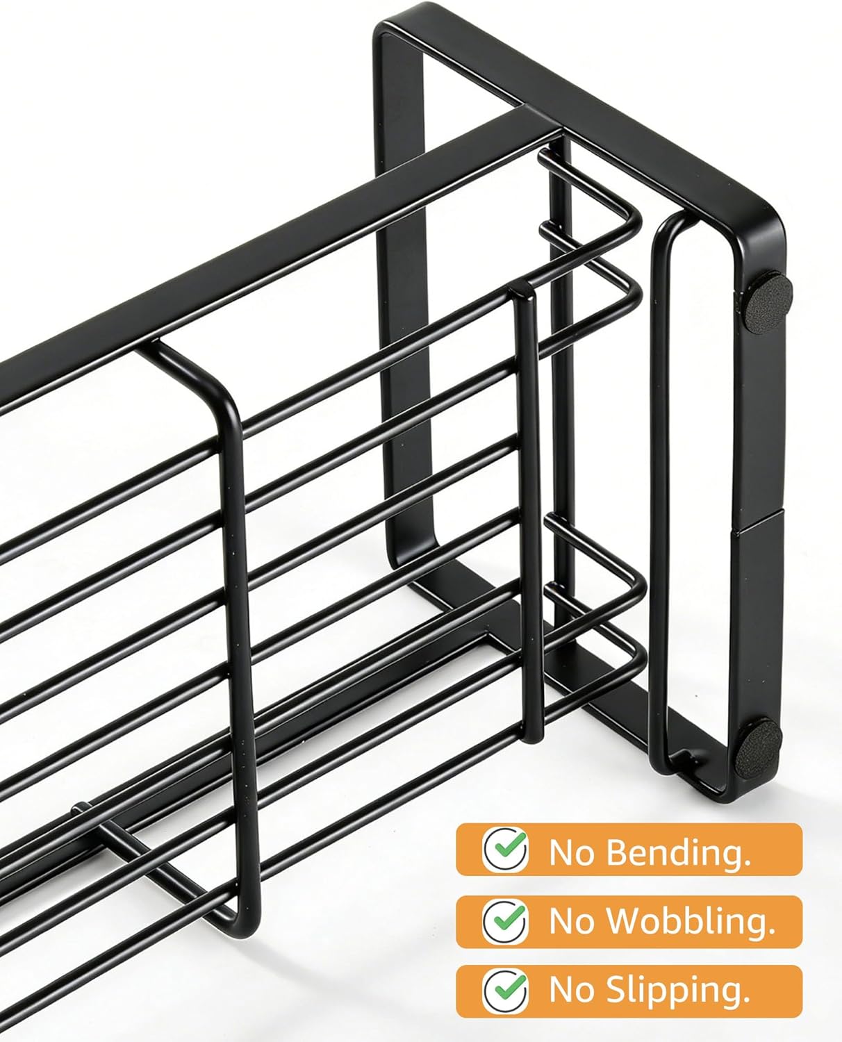 HULISEN Kitchen Sink Sponge Holder, 304 Stainless Steel Kitchen Soap Dispenser Caddy Organizer, Countertop Soap Dish Rack Drainer with Removable Drain Tray, not Including Dispenser and Brush