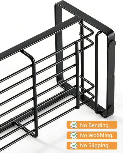 HULISEN Kitchen Sink Sponge Holder, 304 Stainless Steel Kitchen Soap Dispenser Caddy Organizer, Countertop Soap Dish Rack Drainer with Removable Drain Tray, not Including Dispenser and Brush