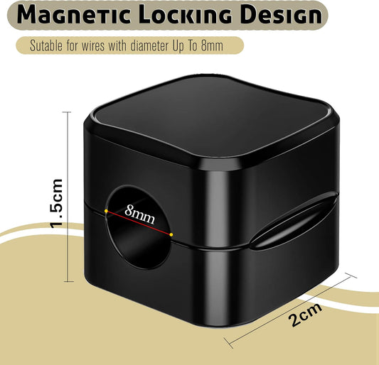 SaiTech IT 12 Pack Magnetic Cable Clips, Cord Organizer Holder Black | Adhesive Wire Keeper For Car, Office, Home, Desktop, Wall, Night Table, Ideal For Cable Management