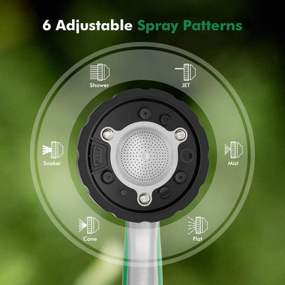 RESTMO Garden Hose Nozzle, Heavy Duty Metal Water Hose Nozzle for Outdoor | 6 Adjustable Spray Patterns, High Pressure Sprayer with Front Trigger Flow Control, Ideal for Plants & Lawns, Cars & Pets