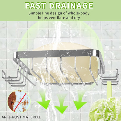 Carrie Joe Soap Holder Self Draining Soap Dish Razor Holder for Shower Wall Not Punched Easy Clean Bar Soap Holder Fit for Bathroom, Kitchen Sink