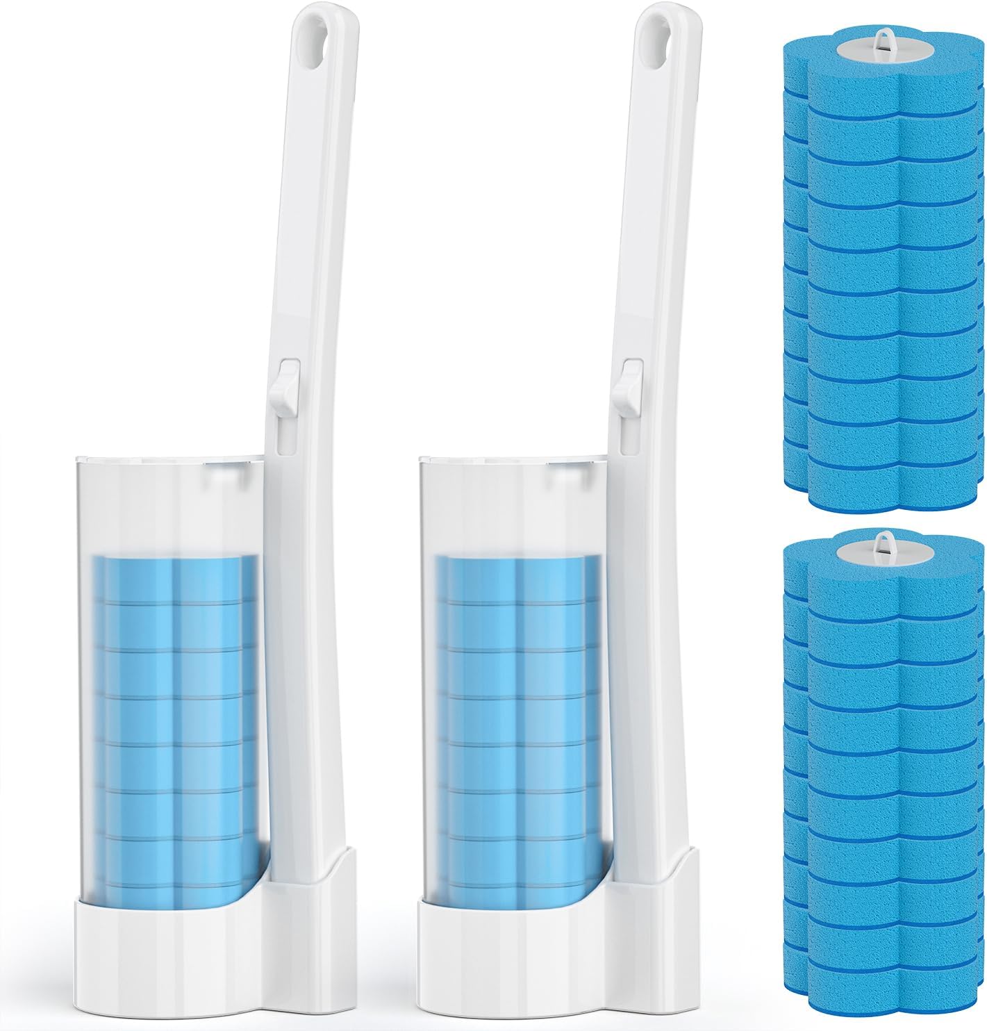Disposable Toilet Brush Refills 20PCS Only for TUUAQ- Toilet Bowl Cleaner Head for Toilet Brush, Toilet Cleaning Supplies, 20PCS Brush Refills for Bathroom Deep Cleaning (20, Blue)