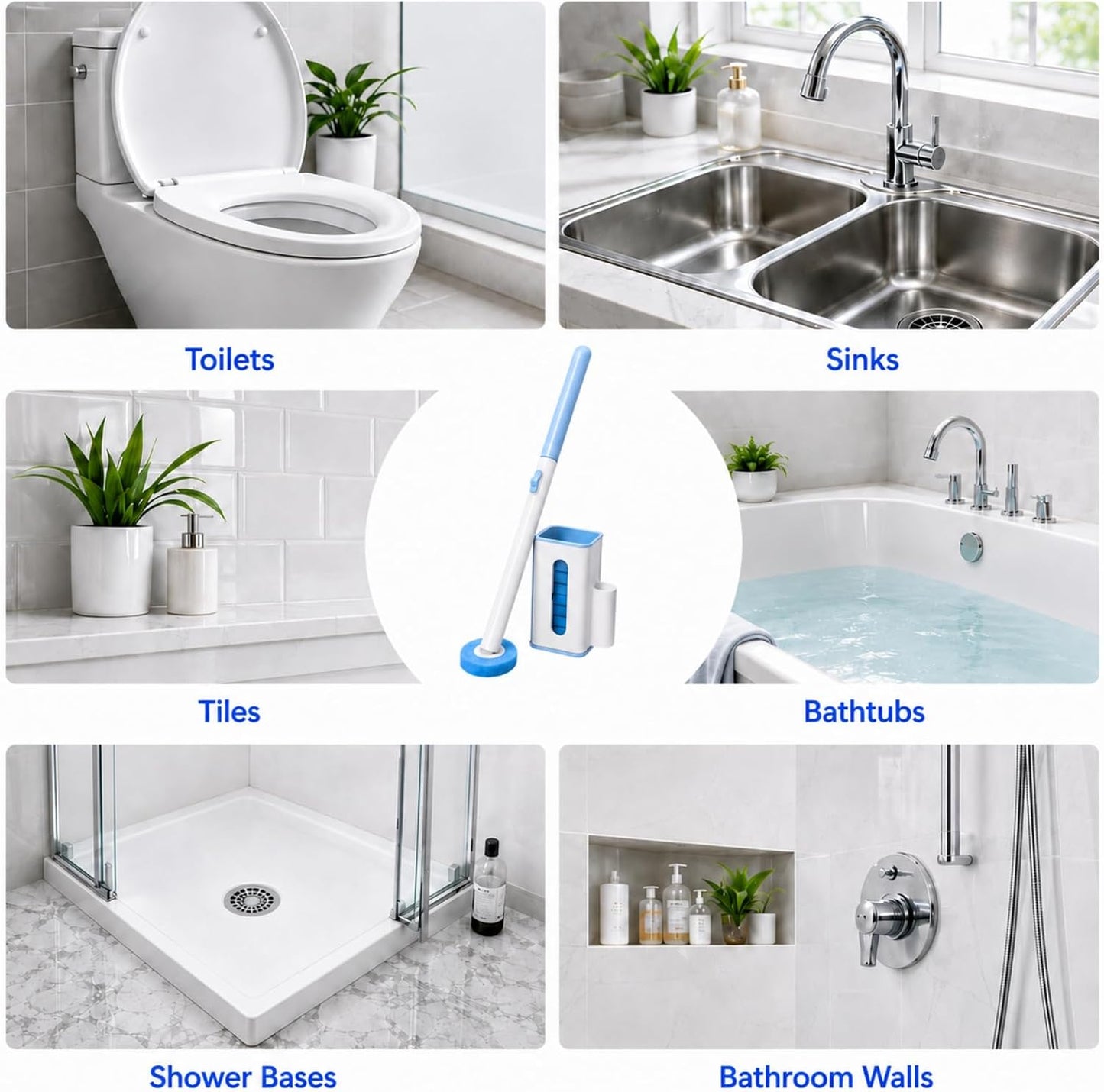 RV Toilet Brush, RV Accessories, Wall Mount Toilet Brush, 64 Toilet Refills | Hands Free Toilet Brush, One-Button Release, RV Toilet Brush and Holder Set, Compact Design, Camper Bathroom Accessories