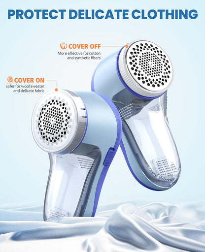 POPCHOSE Fabric Shaver, Lint Shaver for Clothing, Electric Lint Remover with 6-Leaf Blades, Sweater Defuzzer, Clothes Shaver for Couch, Furniture, Blanket, Remove Pilling, USB Rechargeable