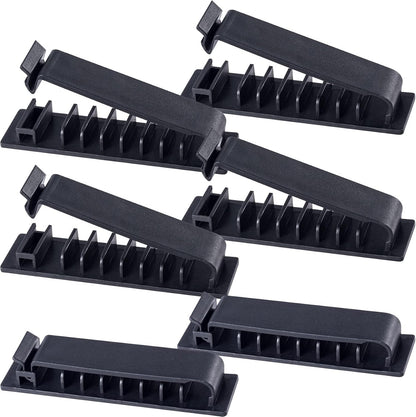 OIIKI Cable Organizer Cord Management for Desk 6 Packs, Self Adhesive Cord Holders Cable Clips Wire Organizer for Phone Computer Appliances Charger