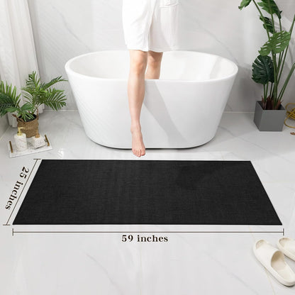 chakme Bathroom Rugs Mat 24x17, Ultra Thin Non Slip Bath Mat Small Quick Dry Absorbent Bath Mat for Bathroom Floor, (Dark Beige, 24"x17")