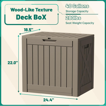 Devoko 30 Gallon Resin Deck Box Waterproof Outdoor Storage Box for Patio Furniture Pool Accessories Indoor Storage for Cushion Garden Tools (30 Gallon, Black)