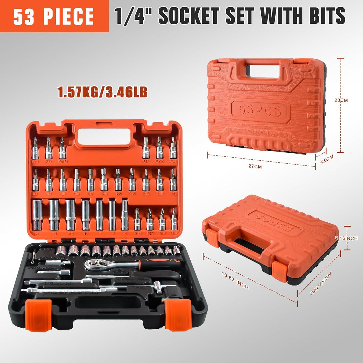 Home Tool Kit 157PCS Basic Household Auto Repair Tool Set Car Toolbox General Hand Tool Kit for Home Men Women DIY with Plastic Toolbox Storage Case Pliers Wrench Combination