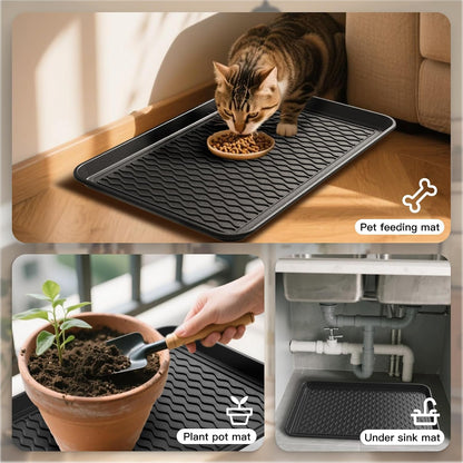 Boot Trays for Entryway, Multifunctional Shoe Mat with Cleaning Brush, Boot Tray for Shoes Plants Pots Pet Bowls