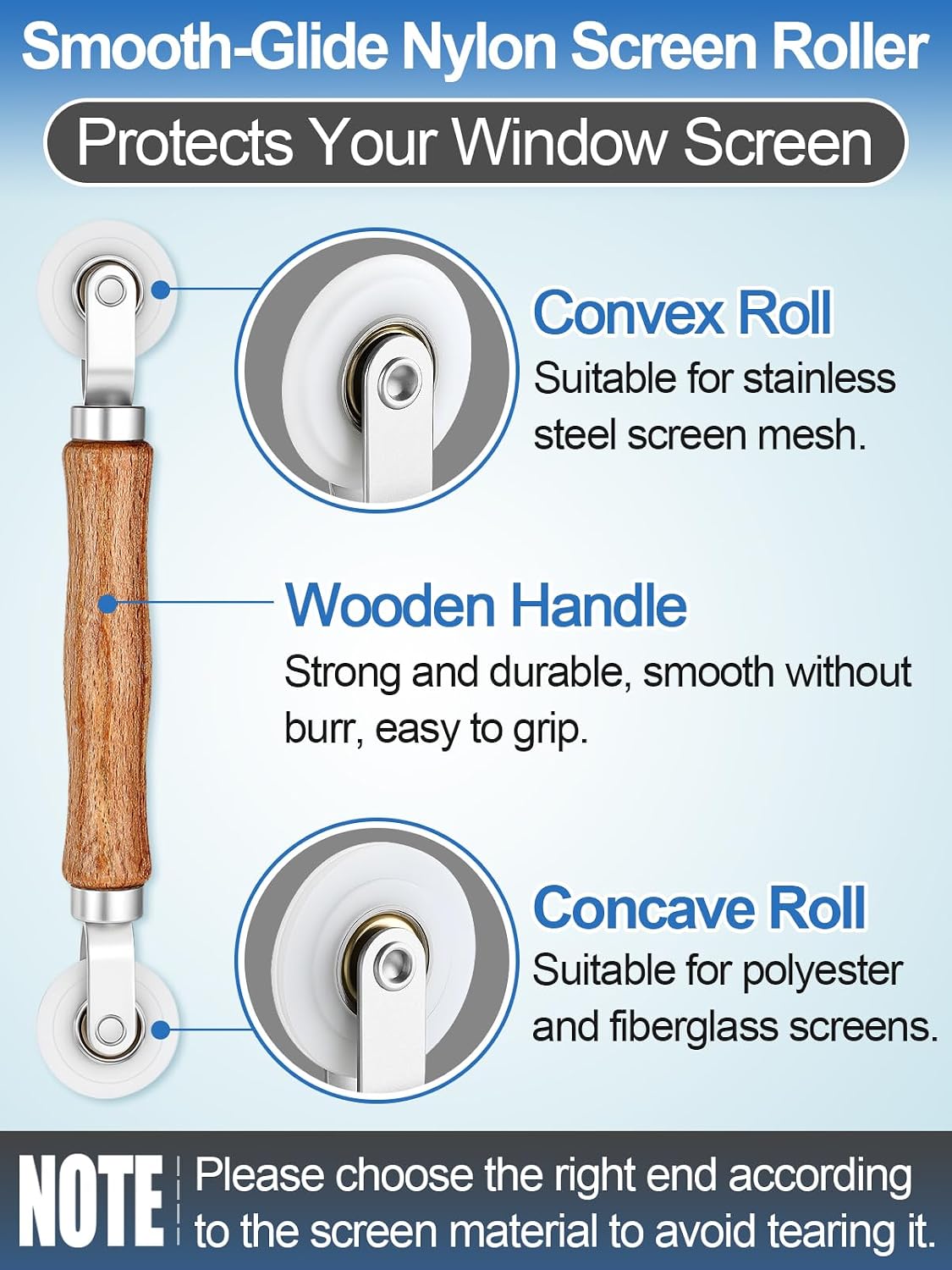 Screen Repair Kit - 3 in 1 Screen Tools Including Roller, 0.14in x 32.8ft Spline, Removal Hook for Replacing & Installing Door Window Screens
