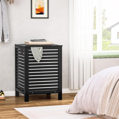 Homykic Bamboo Laundry Hamper with Lid, 120L Large Clothes Laundry Sorter with Removable 2-Section Liner Bag, Raised Laundry Basket Organizer for Clothing, Bathroom, Bedroom, Laundry Room, Natural