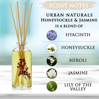 Urban Naturals Smoked Vanilla Reed Diffuser Set with Vanilla Bean, Sandalwood & Leather | Made in the USA - Colors B