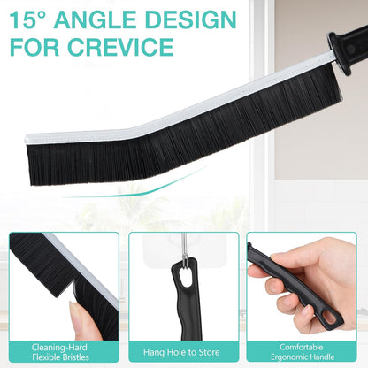 Tedmax 12PCS Grout Brush Set, Hard Bristle Crevice & Baseboard Tool | Crevice cleaning tool designed to reach tight spaces between tiles, sinks, cabinets and baseboards with ease.