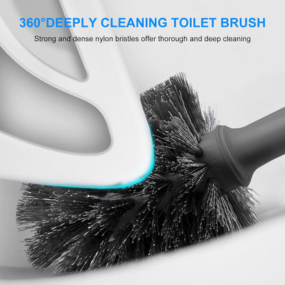 SetSail Toilet Brush and Plunger Set, Semi-Hidden Toilet Plungers Heavy Duty Toilet Bowl Brush and Holder for Bathroom Toilet Plunger and Brush Set for Deeply Cleaning - Black