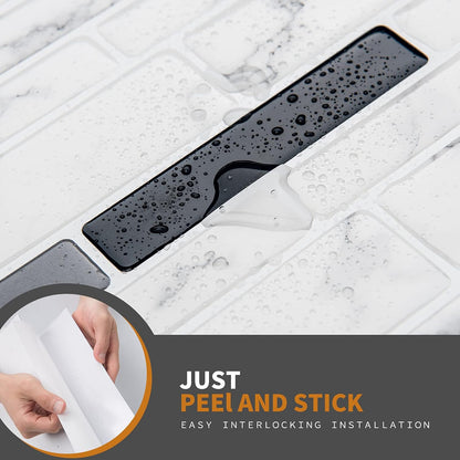 WOWSTAR 10-Sheet Peel and Stick Backsplash Tile for Kitchen Wall, Back Splash Stick On Tiles for Kitchen (12"x 12", Gray)