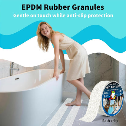 Waterproof Anti-Slip Traction Tape | 2" x16.5 FT | Heavy-Duty EPDM Rubber, Strong Grip & Barefoot Gentle | Indoor & Outdoor Solution: Poolside, Bath, Ramps, Stairs, Board Steps