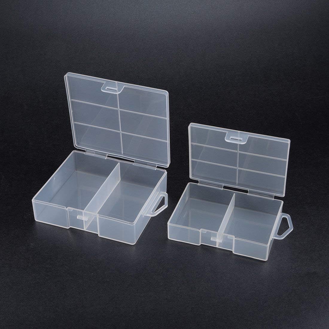 AA Battery Storage Box Organizer Holder Clear Plastic Case Container Portable-Holds 24xAA Batteries(2Pcs)