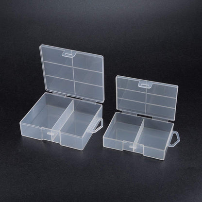 AA Battery Storage Box Organizer Holder Clear Plastic Case Container Portable-Holds 24xAA Batteries(2Pcs)