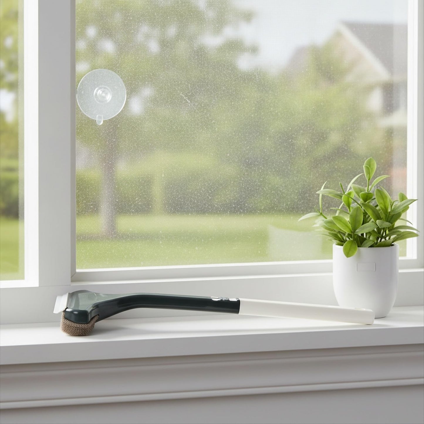 Versatile Double-Sided Screen & Glass Cleaning Brush, Multipurpose Mesh Tool for Fixed Windows, Durable PP Plastic