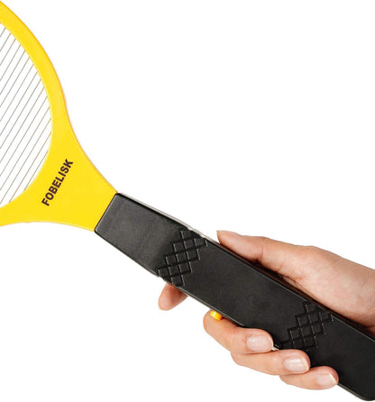 Electric Fly Swatter Racket for Mosquito and Flying Insect Control | Portable Design, Indoor/Outdoor Use, Camping Ready, Instant Bug Zapping, Includes 22 AA Batteries, Non-Slip Grip