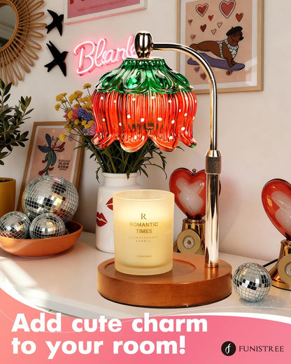 Candle Warmer Lamp Wood with Timer, Dimmable Electric Candle Lamp Warmer for Jar Candles, 2*35 Watt Bulb, Mothers Day Birthday Gifts for Women Men, Decorative Wooden Candle Lamp for Bedroom Home Decor