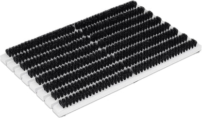 Relaxdays Shoe Scraper, Non-Slip Base, Strong PP Bristles, Outdoor & Indoor Brush Mat, Wood, Grey