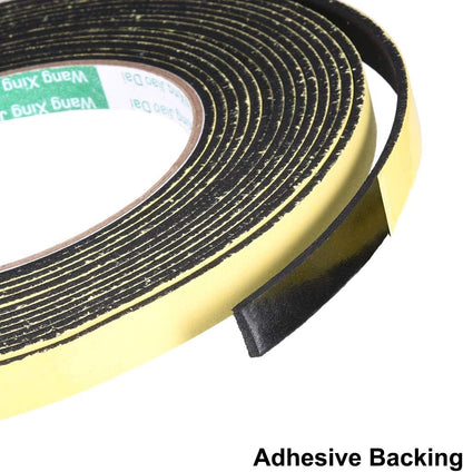 uxcell Sealing Foam Tape 5mm Wide 3mm Thick 4m/13ft Long, Self Adhesive Weather Strip for Window Door Insulation, Pack of 2