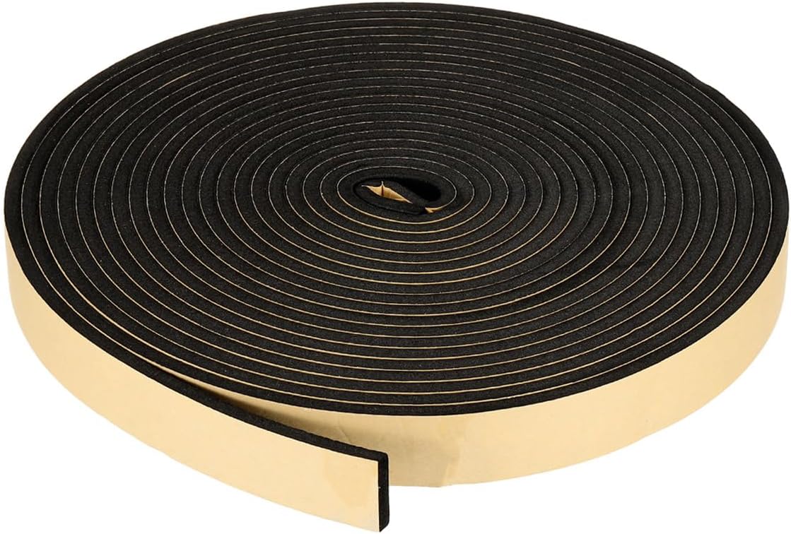 PATIKIL Foam Insulation Tape, 1-1/2" W x 1/8" t x 32.8FT Self Adhesive Weather Stripping Door Seal Strip for Door Window Air Conditioning, Black - Colors A