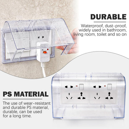 Flip Weatherproof Cover Outlet Cover, Electrical Power Outlet Cover, Wall Switch Socket Face Plate Panel Box (Black)